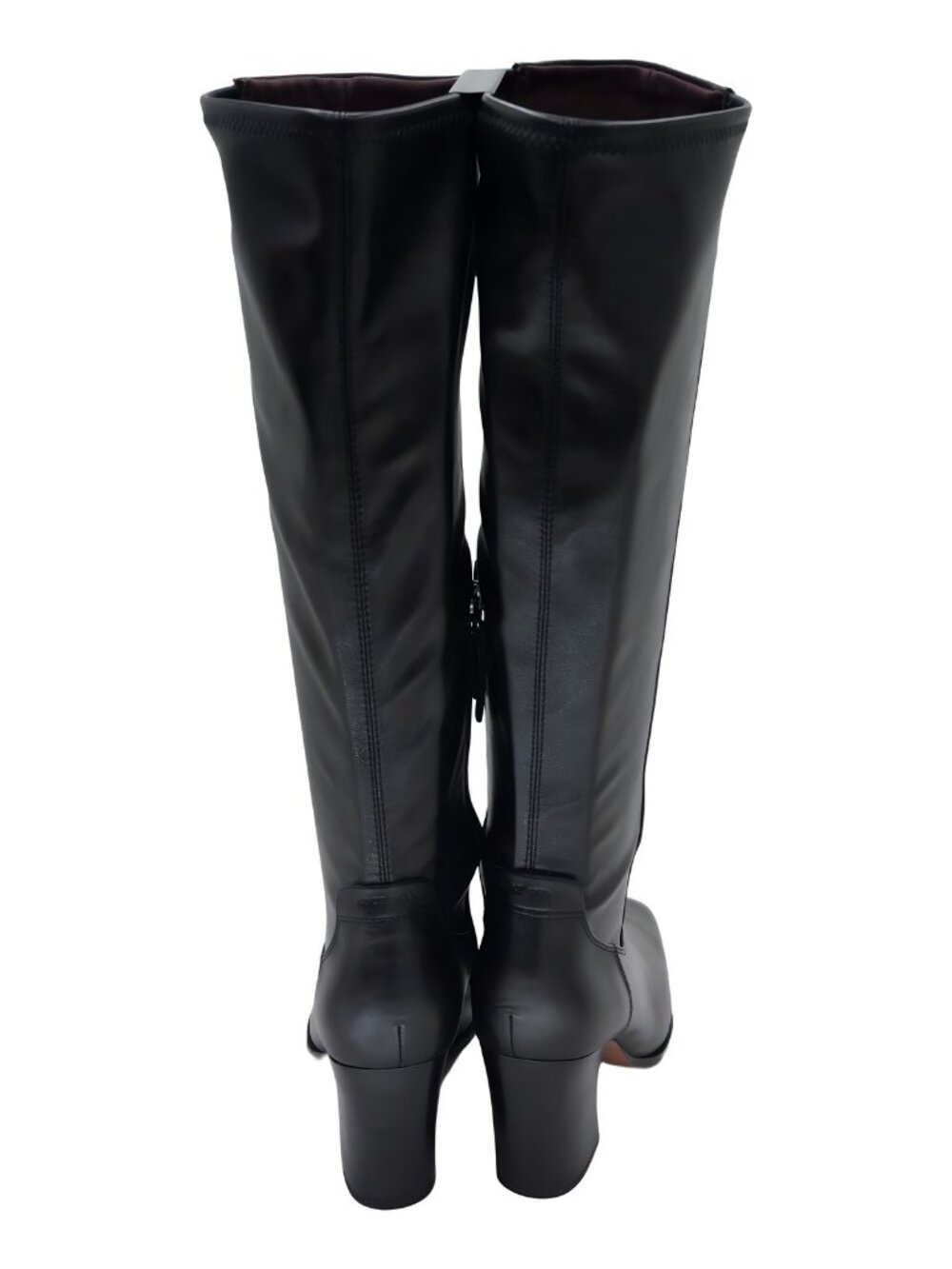 Franco Sarto Jonie Tall Square Toe Block Heel Boots Black US 7.5M EU 38 - Picture 3 of 6